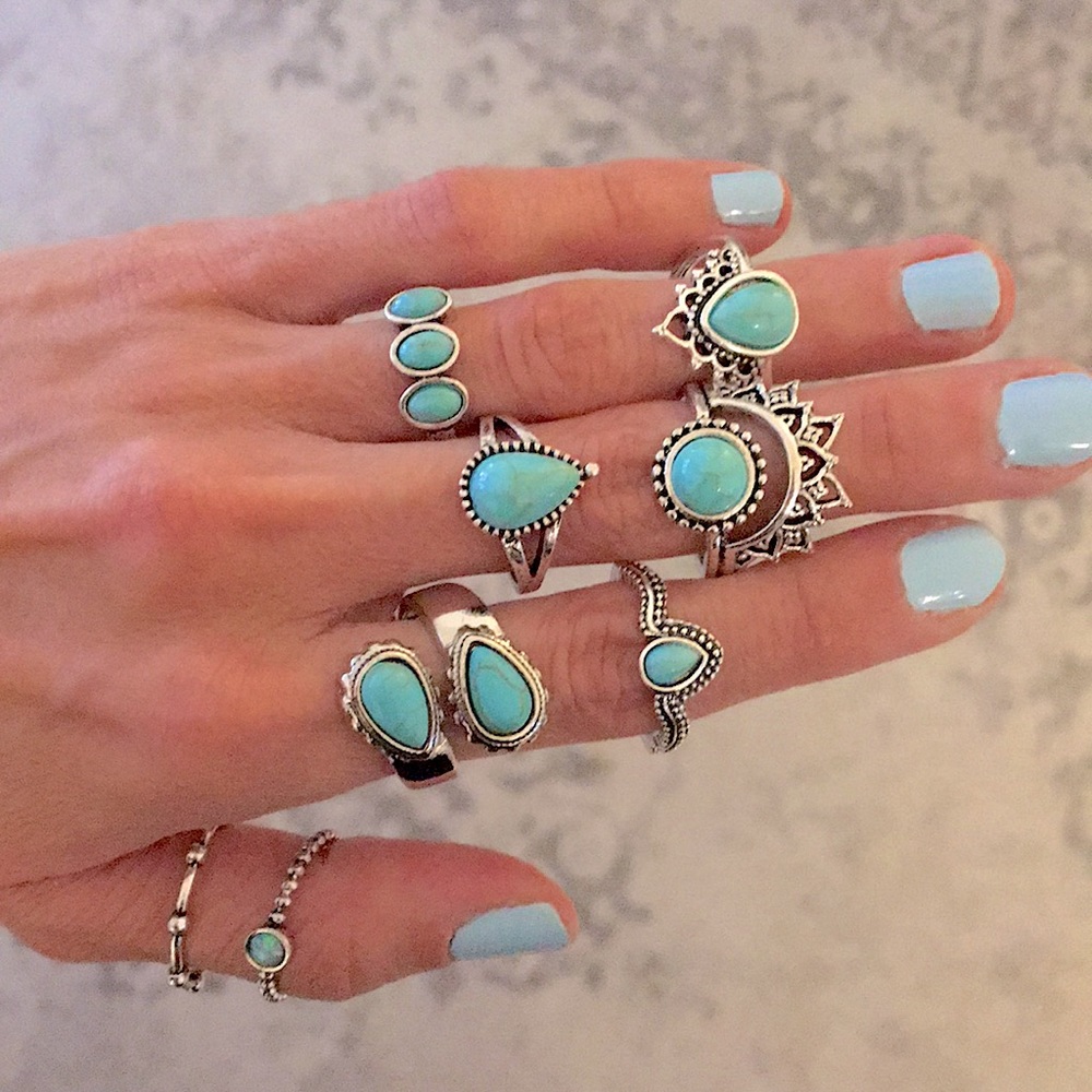 Turquoise Boho Statement Ring - Picture 4 of 16